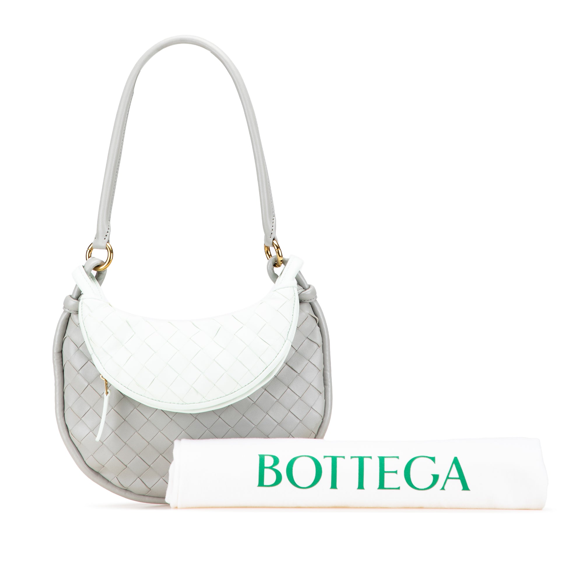 Small Bicolor Lambskin Intrecciato Gemelli Bag - Image 11