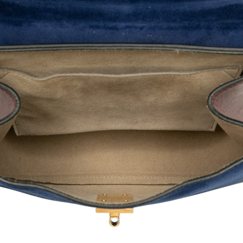 Small Bicolor Suede and Calfskin Drew Crossbody - Image 4