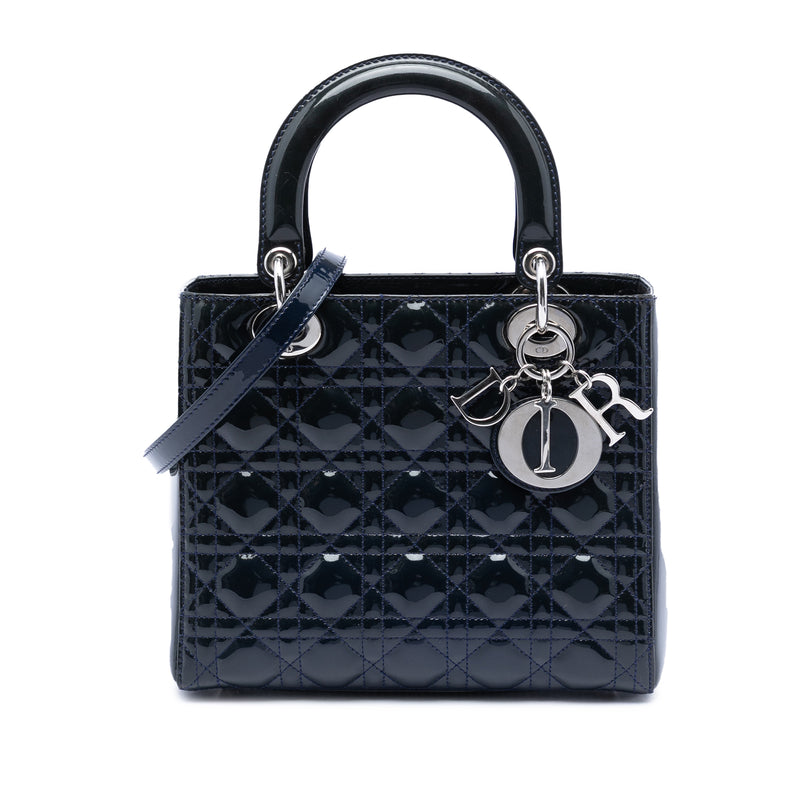 Medium Patent Cannage Lady Dior