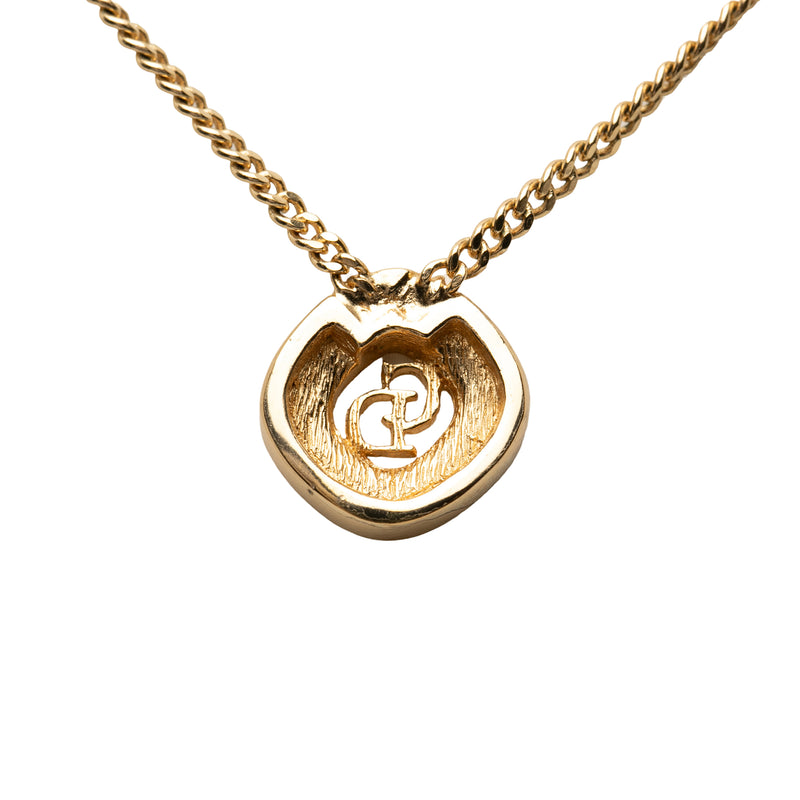 Gold Plated Crystal CD Diamond Pendant Necklace - Image 2