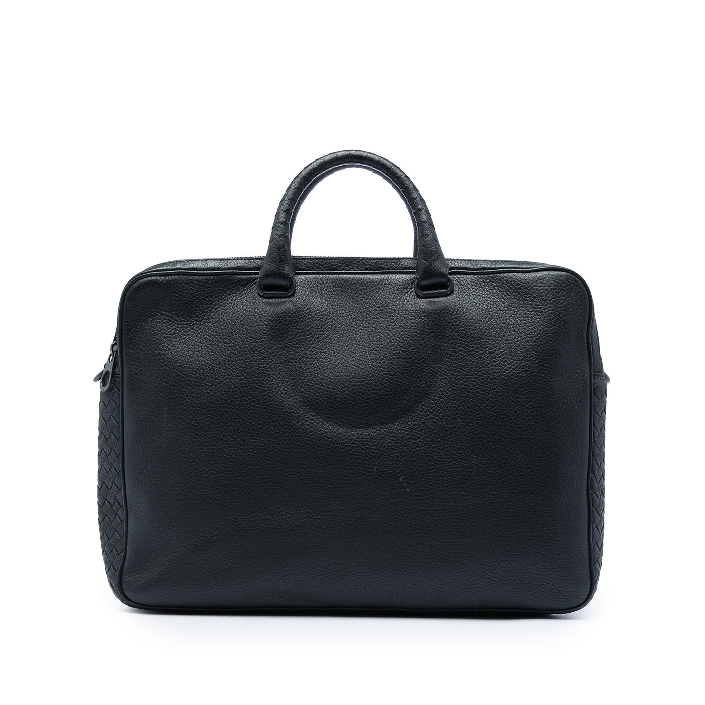 Intrecciato Trimmed Leather Business Bag - Image 1