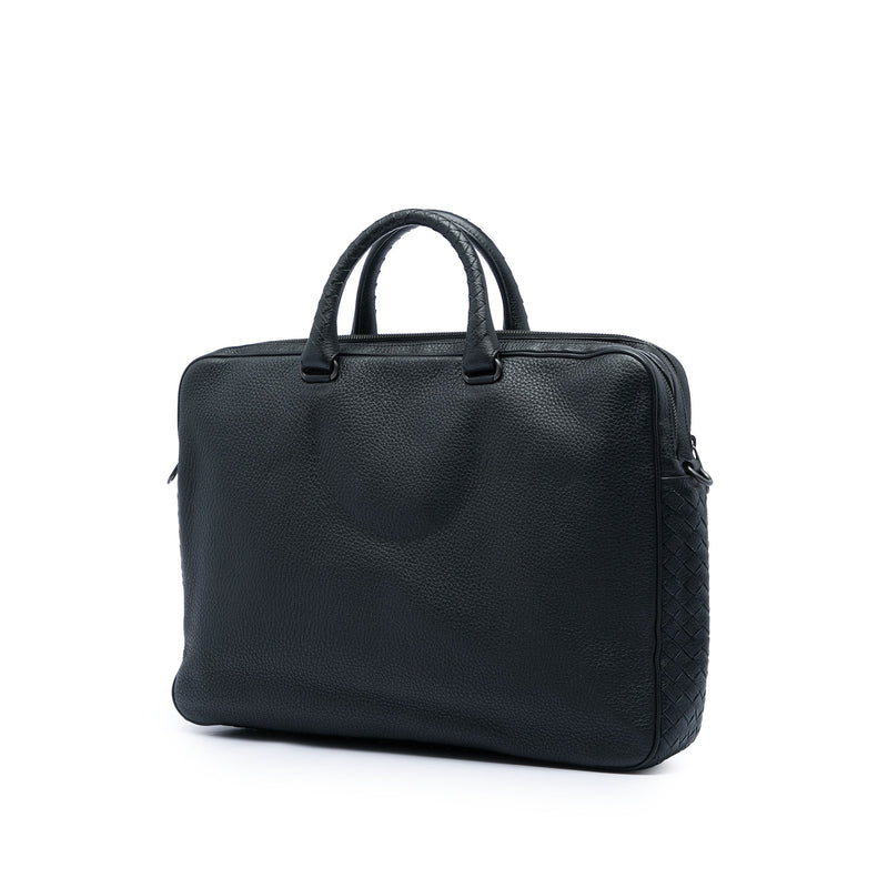 Intrecciato Trimmed Leather Business Bag - Image 2