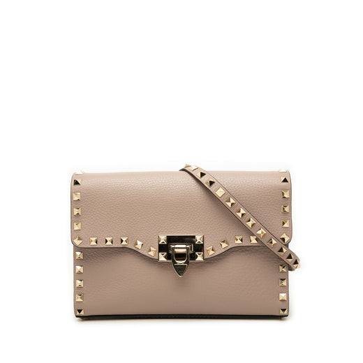 Small Pebbled Calfskin Rockstud Flap Crossbody - Image 1