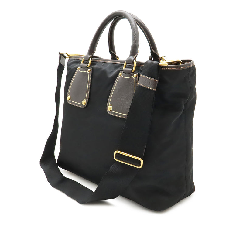 Saffiano Trimmed Tessuto Satchel - Image 2