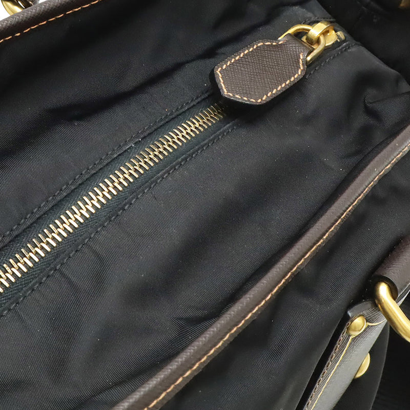 Saffiano Trimmed Tessuto Satchel - Image 7