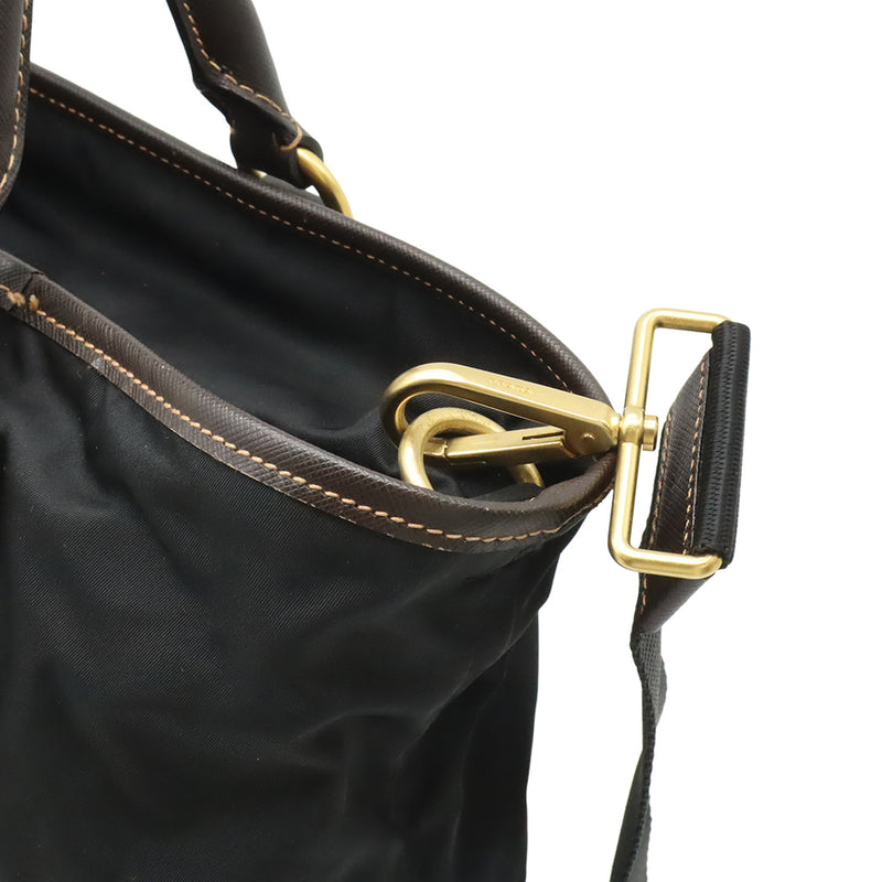 Saffiano Trimmed Tessuto Satchel - Image 8