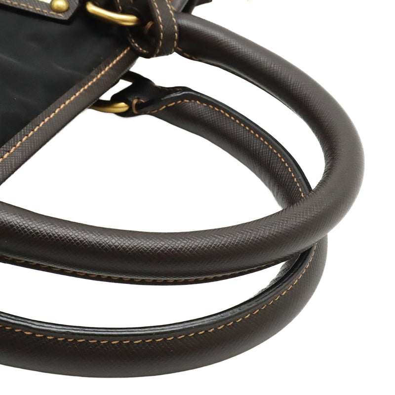 Saffiano Trimmed Tessuto Satchel - Image 9