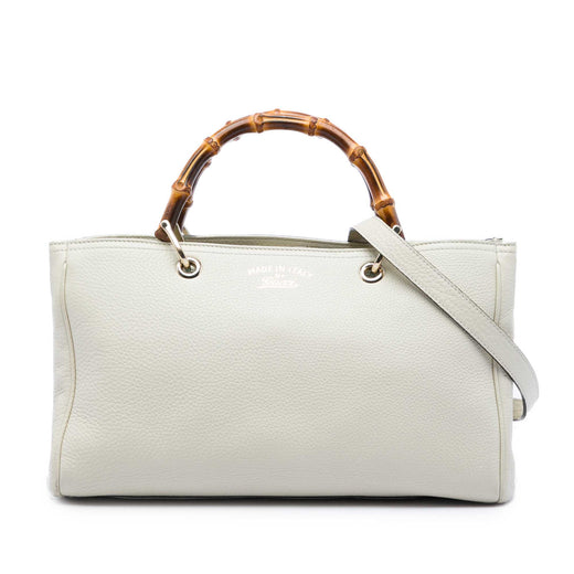 Medium Calfskin Bamboo Shopper Satchel - Image 1