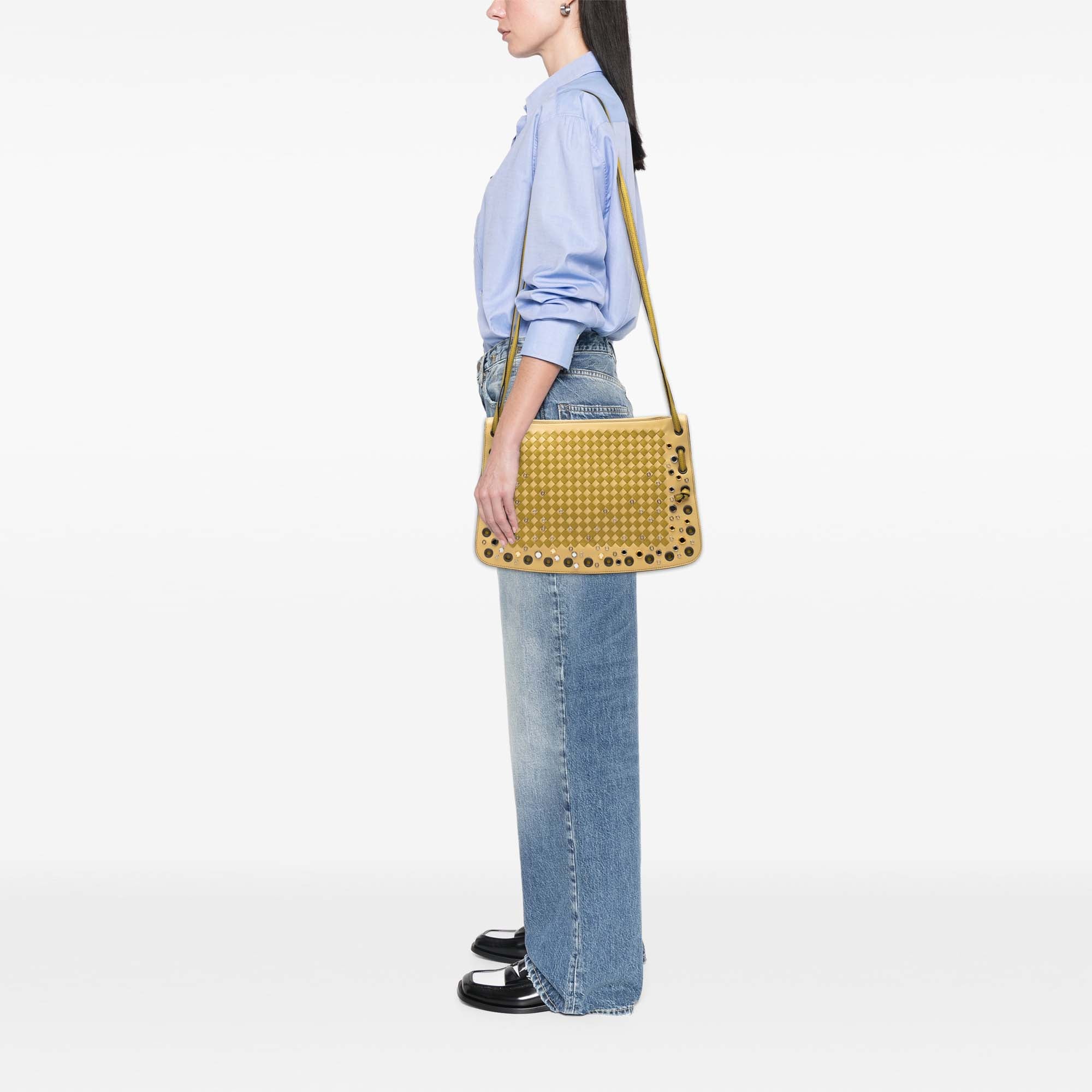 Nappa Intrecciato Check Grommet Palio Crossbody - Image 7