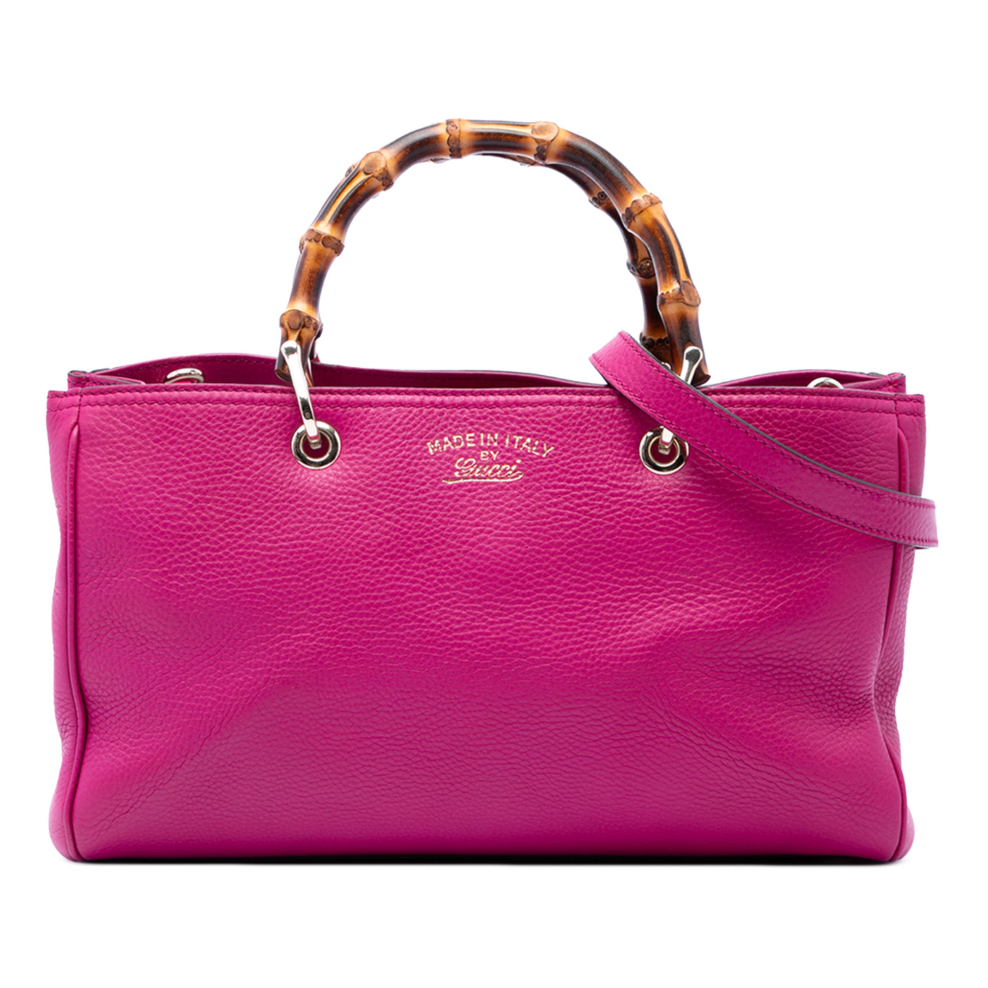 Medium Calfskin Bamboo Shopper Satchel - Image 1