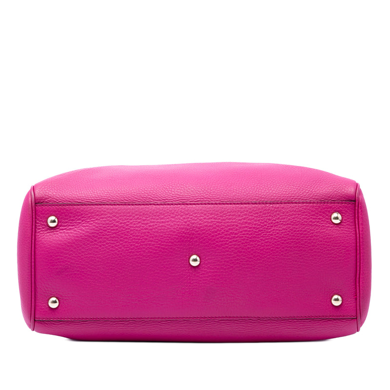 Medium Calfskin Bamboo Shopper Satchel - Image 3