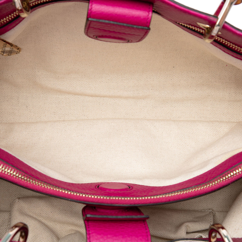 Medium Calfskin Bamboo Shopper Satchel - Image 4
