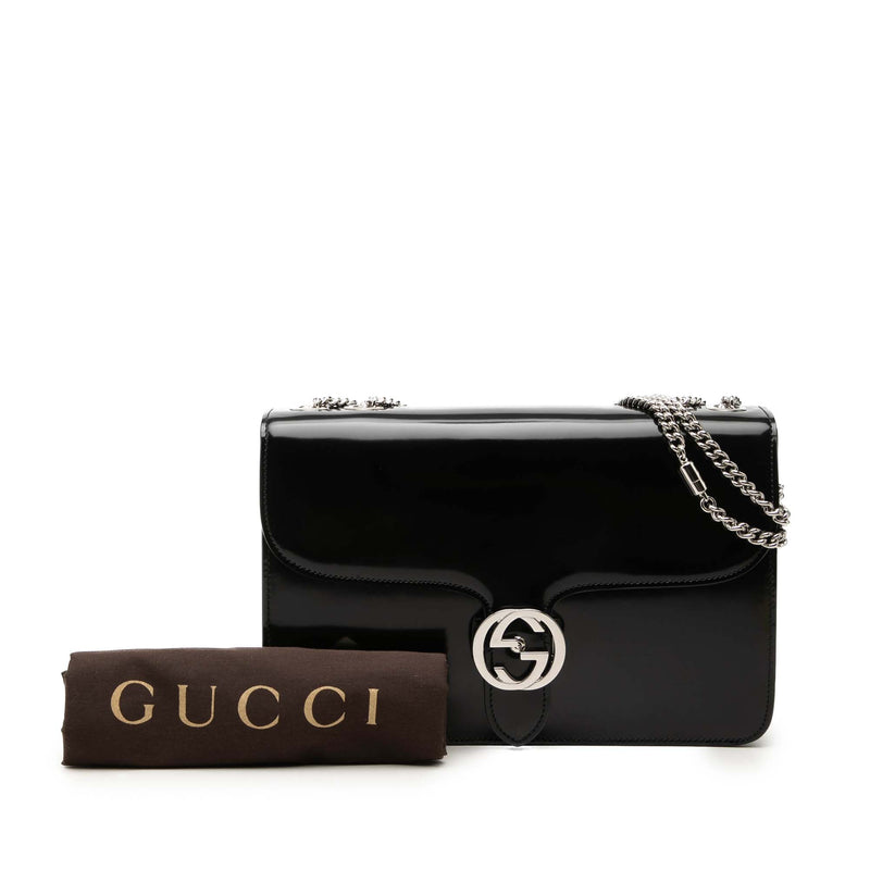 Medium Patent Interlocking G Crossbody - Image 7