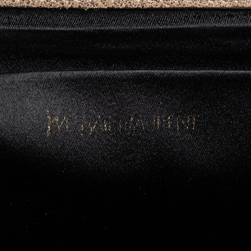 Large Stitched Suede Monogram Belle De Jour Clutch - Image 5