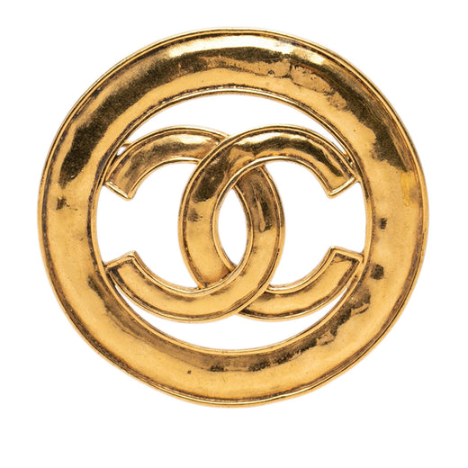 CC Gold Plated Cut Out Round Brooch - Image 1