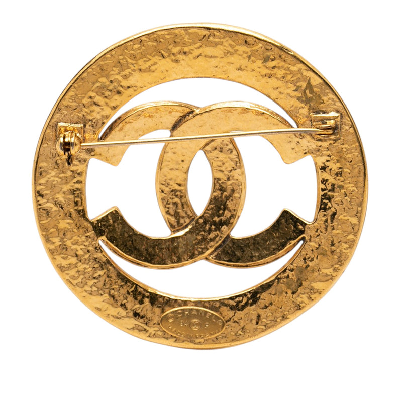 CC Gold Plated Cut Out Round Brooch - Image 2