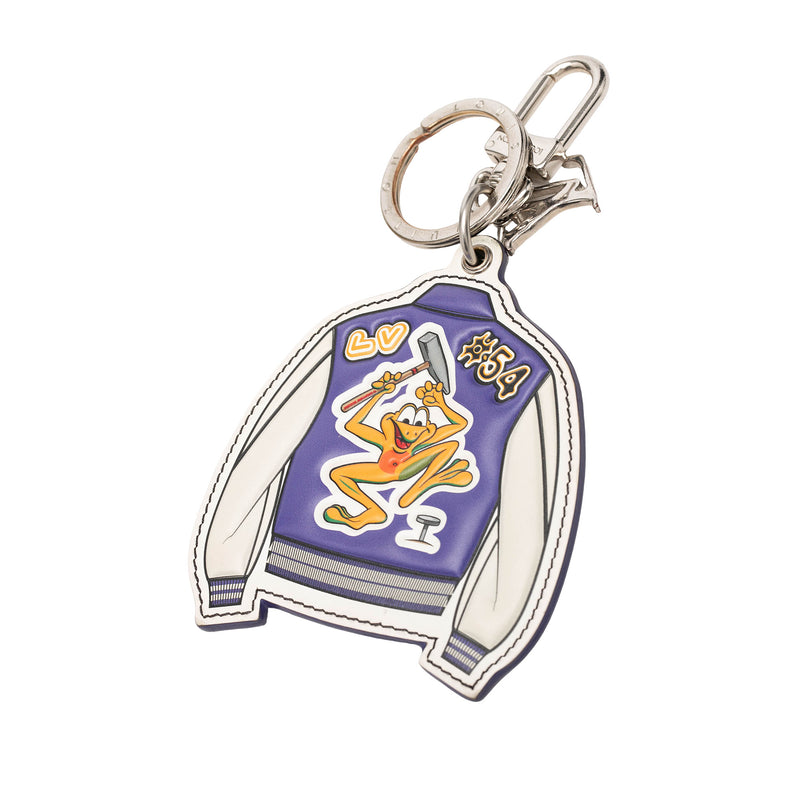 Printed Leather and Brass LV Varsity Jacket Illustre Bag Charm and Key Holder - Image 2