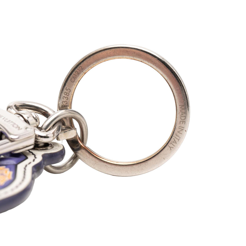 Printed Leather and Brass LV Varsity Jacket Illustre Bag Charm and Key Holder - Image 4