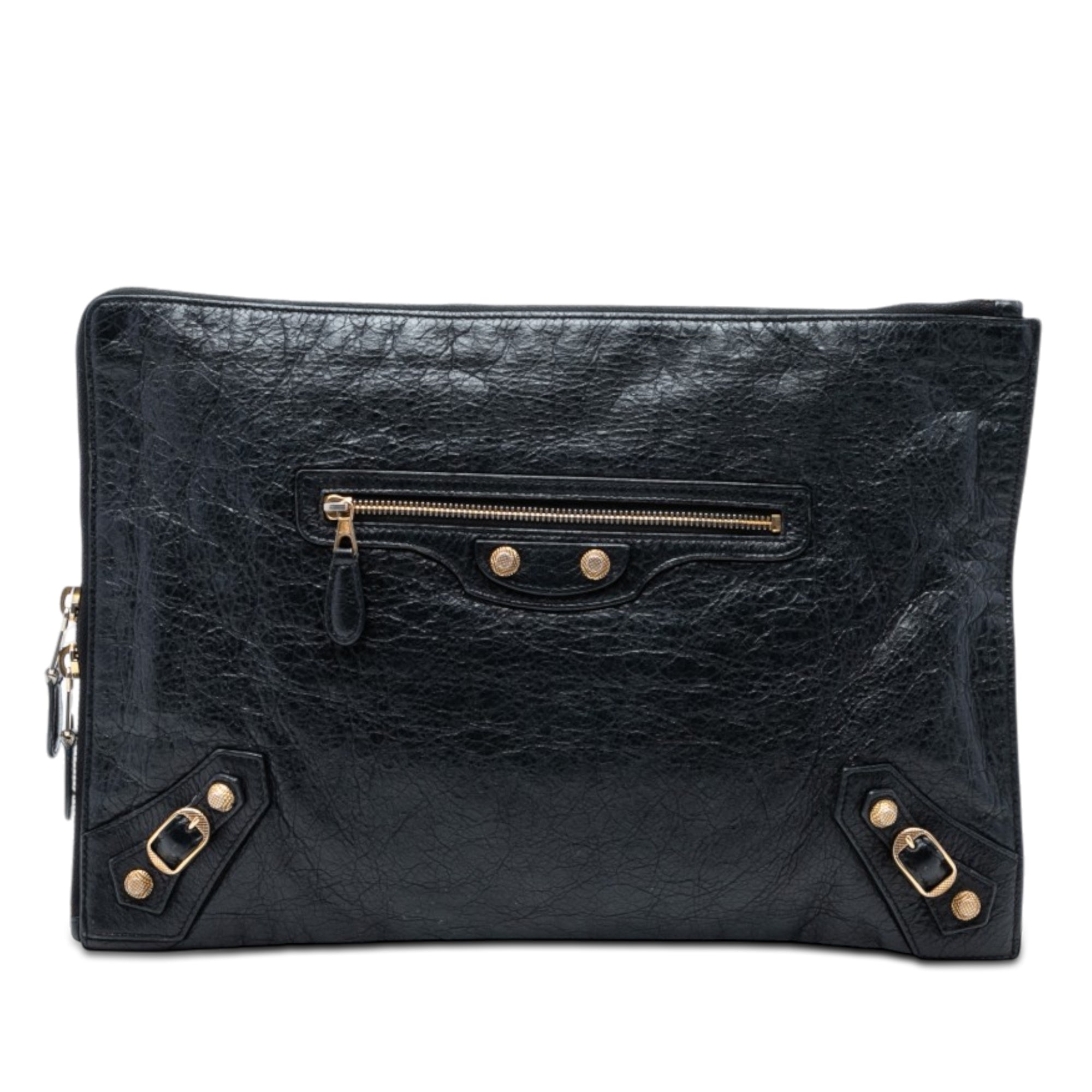 Lambskin Motocross Giant 12 Zip Around Flat Clutch - Image 1