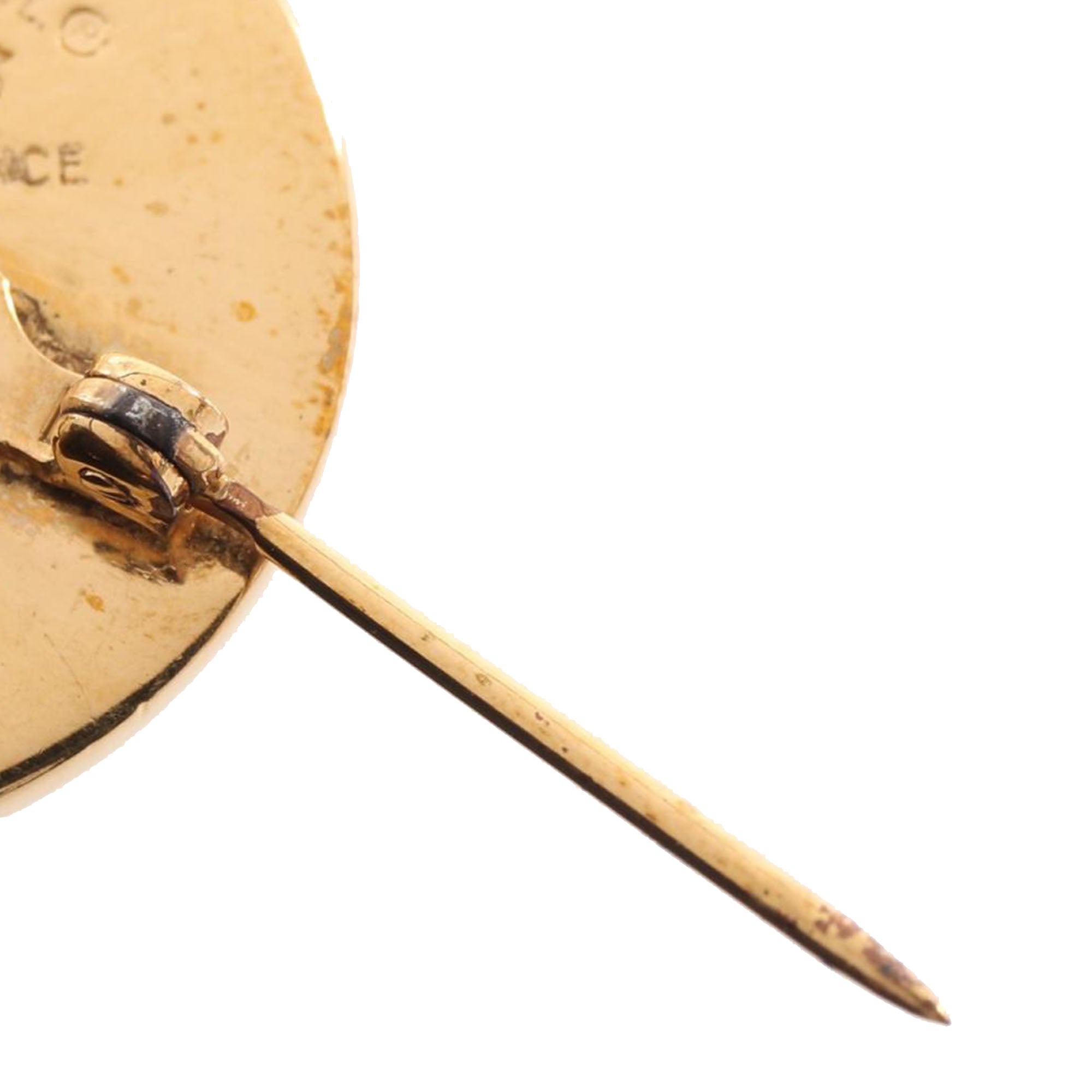 CC Gold Plated Quilted Bag Brooch - Image 6