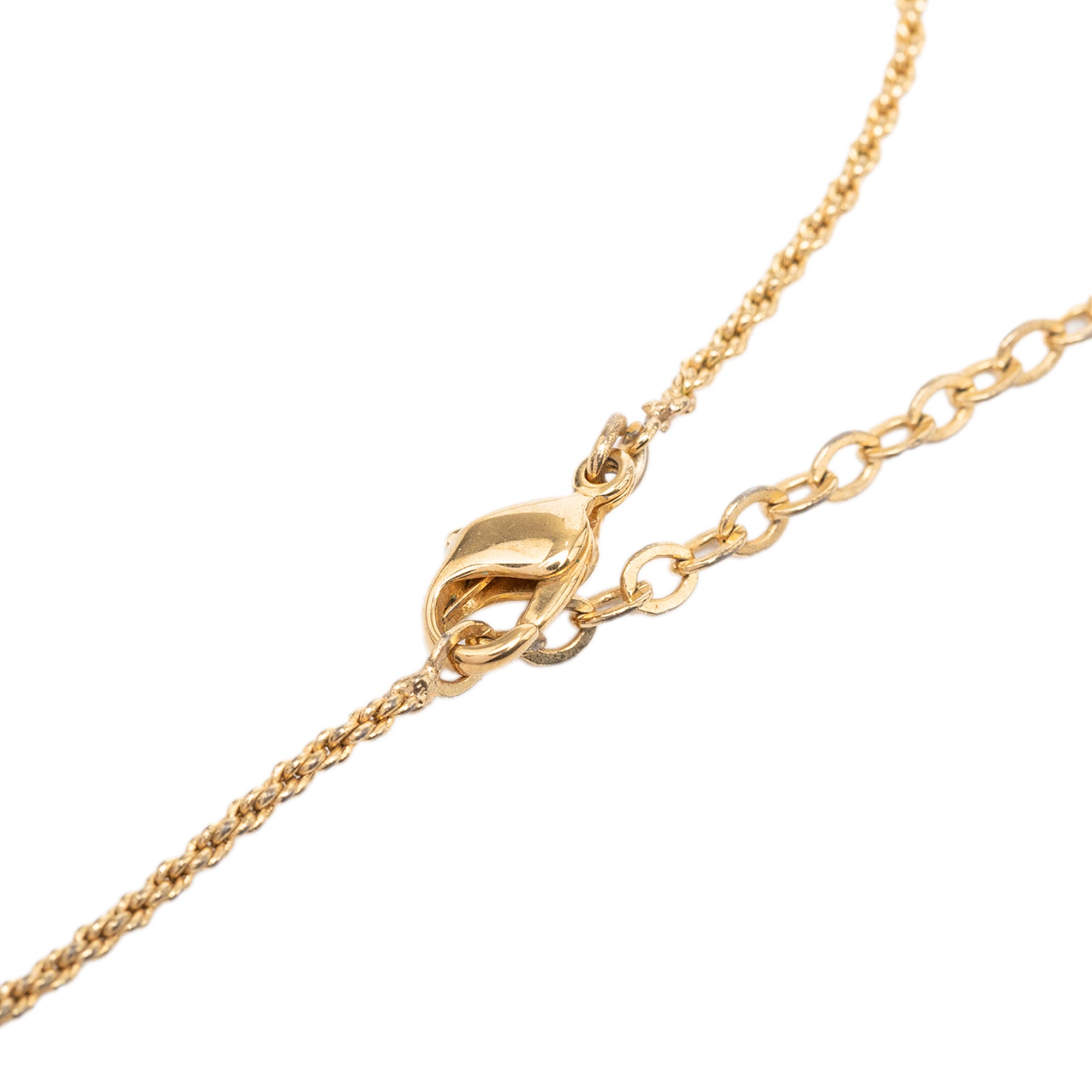 Gold Plated Resin Logo Oval Pendant Necklace - Image 4