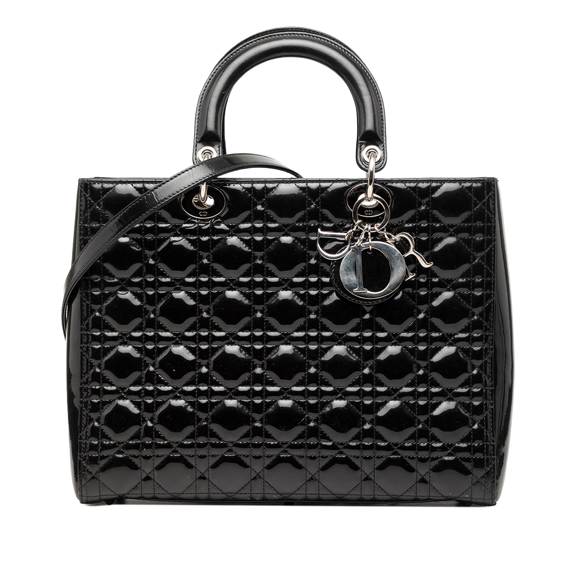 Large Patent Cannage Lady Dior - Image 1