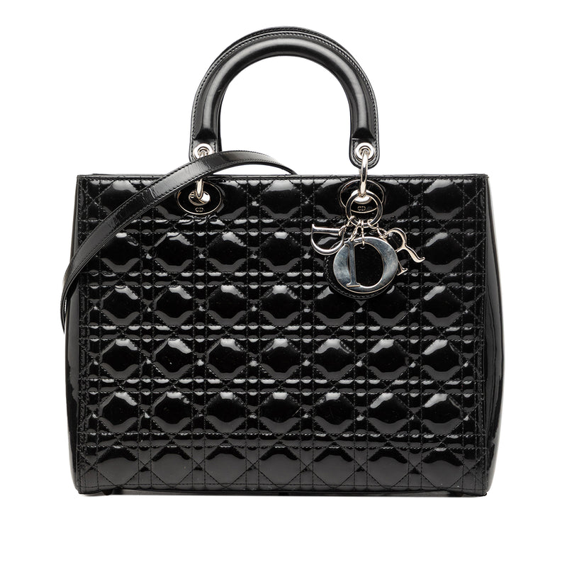 Large Patent Cannage Lady Dior