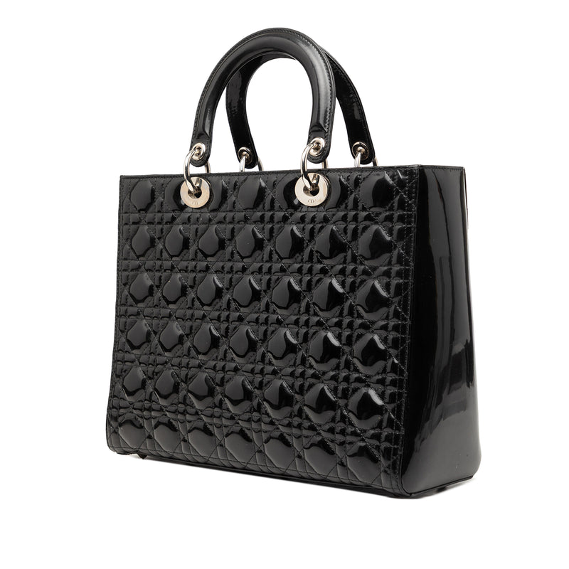 Large Patent Cannage Lady Dior - Image 2