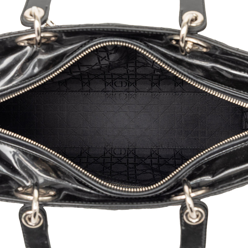 Large Patent Cannage Lady Dior - Image 4