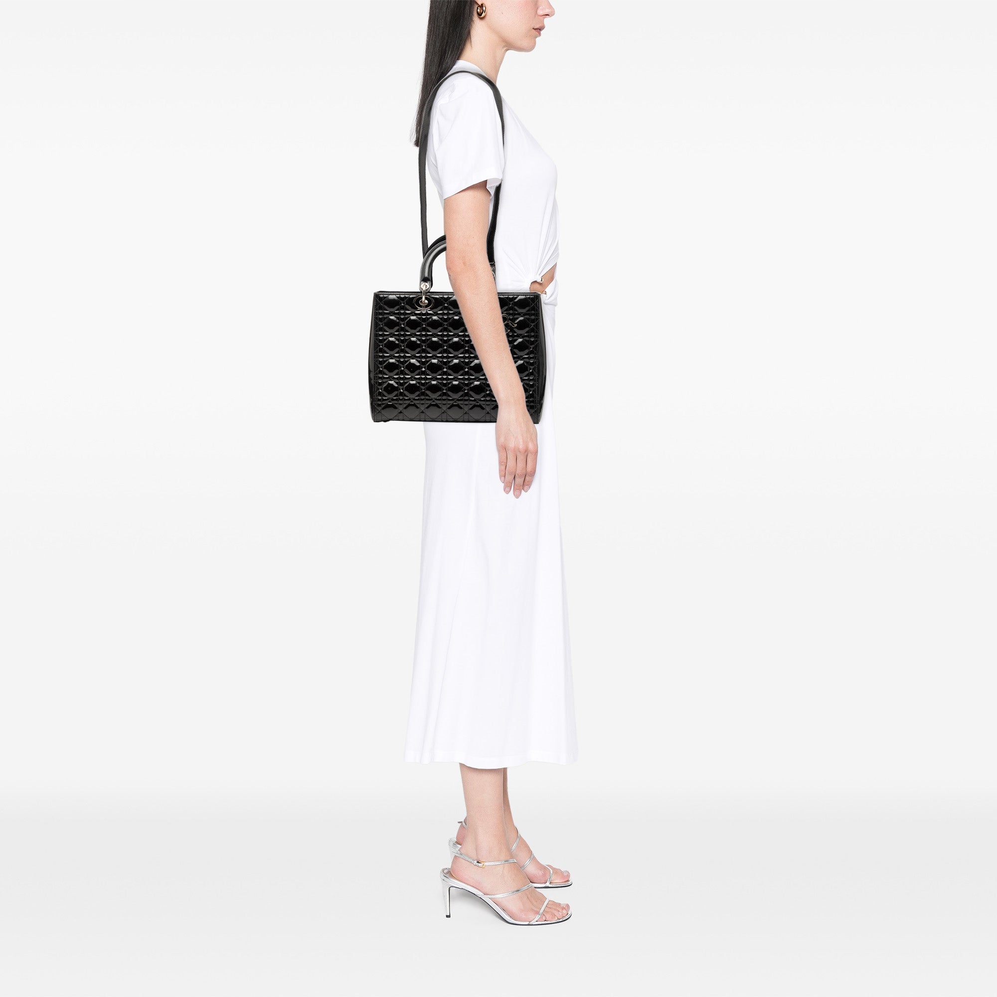 Large Patent Cannage Lady Dior - Image 7