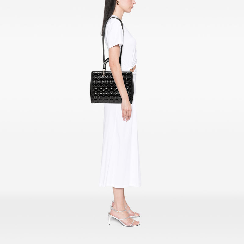 Large Patent Cannage Lady Dior - Image 7
