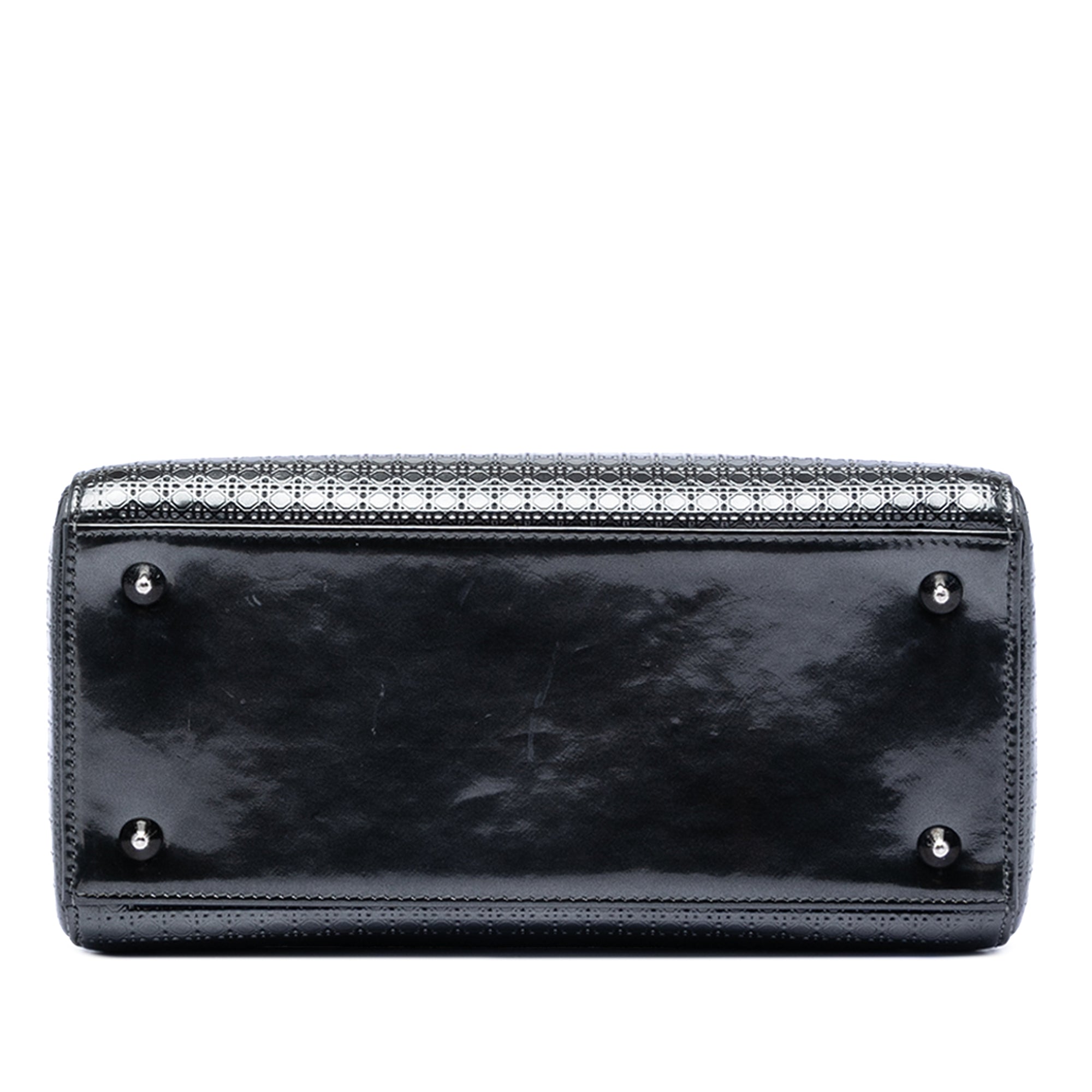 Medium Metallic Patent Microcannage Lady Dior - Image 3