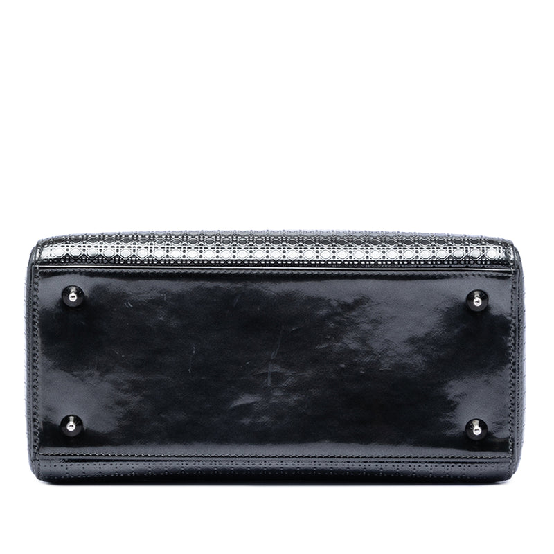 Medium Metallic Patent Microcannage Lady Dior - Image 3