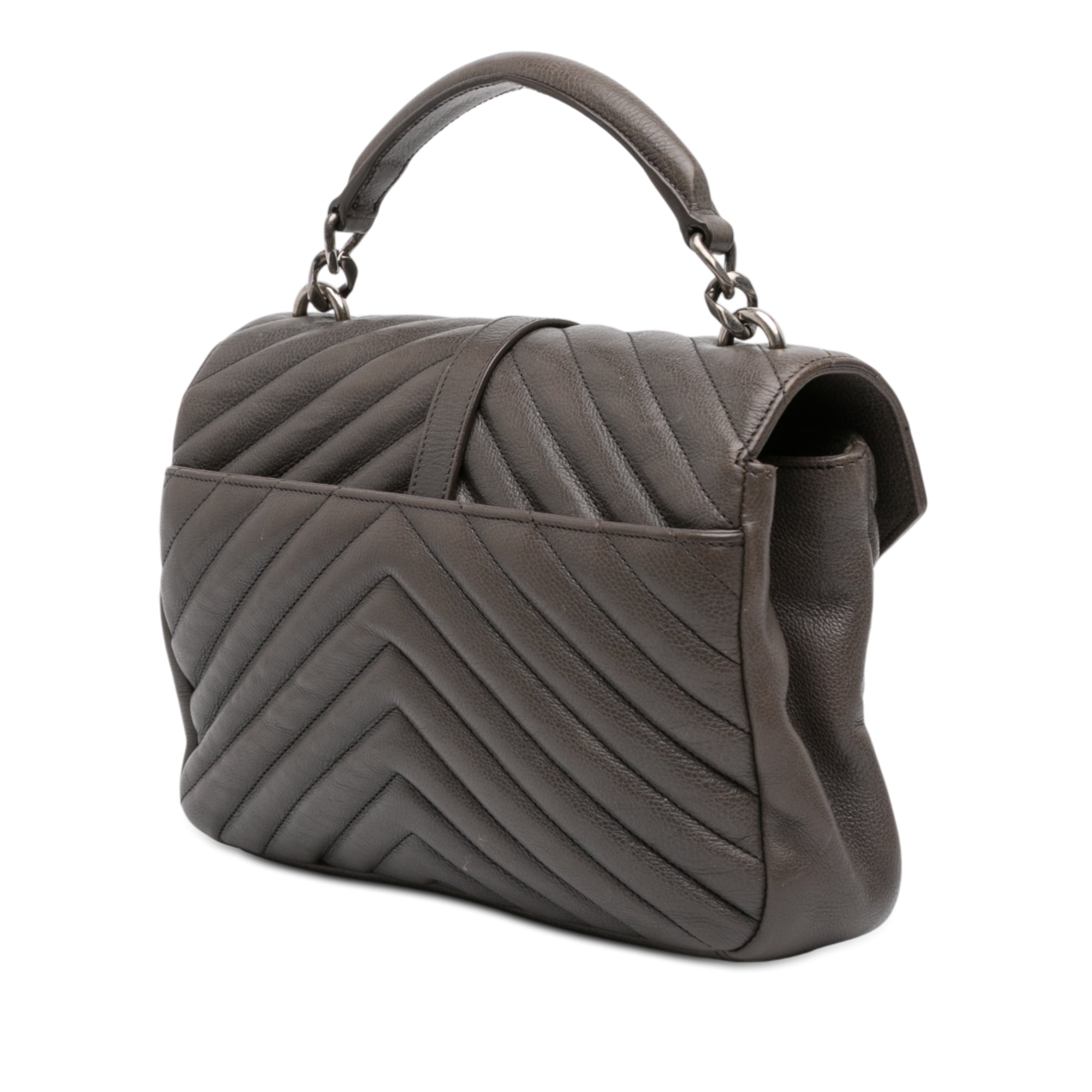 Medium Chevron Sheepskin Monogram College Satchel - Image 2