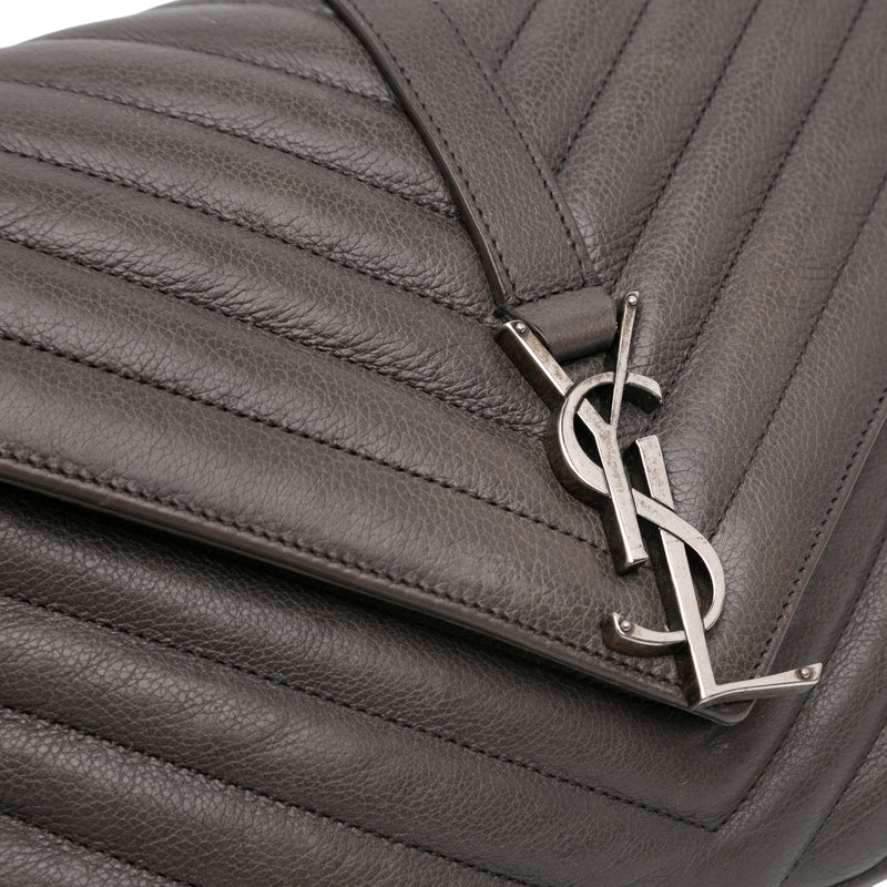 Medium Chevron Sheepskin Monogram College Satchel - Image 7