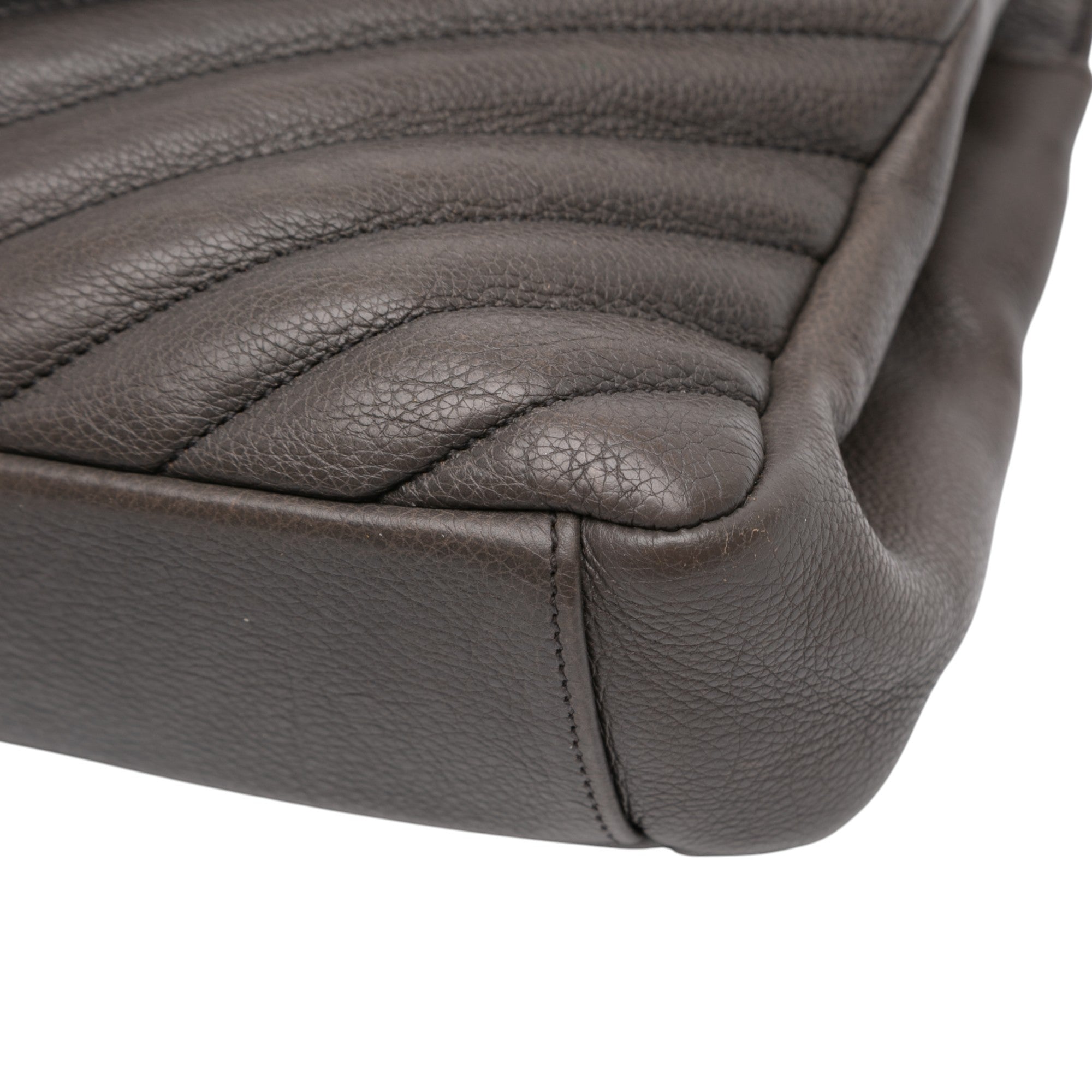 Medium Chevron Sheepskin Monogram College Satchel - Image 9