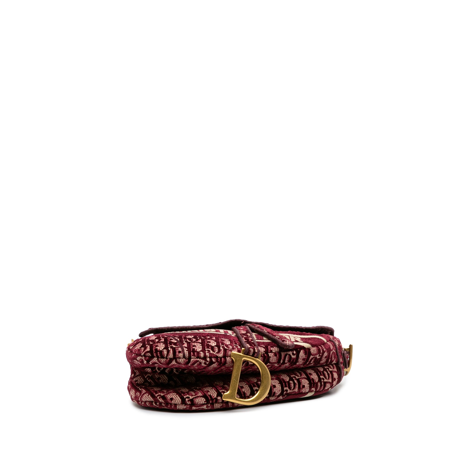 Oblique Velvet Embroidered Saddle Bag - Image 3
