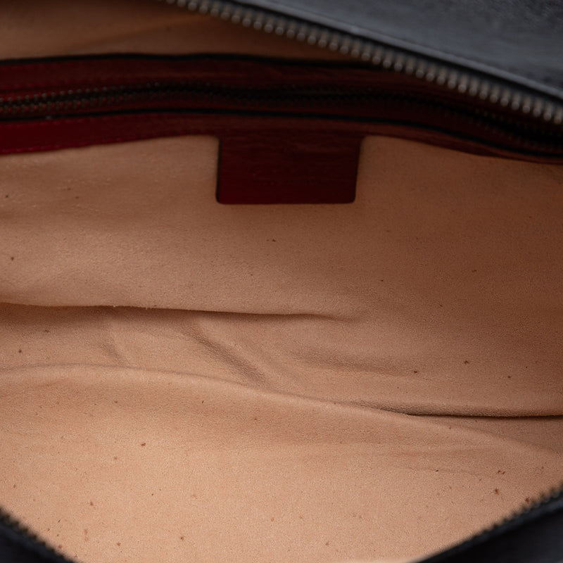 Small GG Marmont Matelasse Diagonal Leather Torchon Bamboo Satchel - Image 4