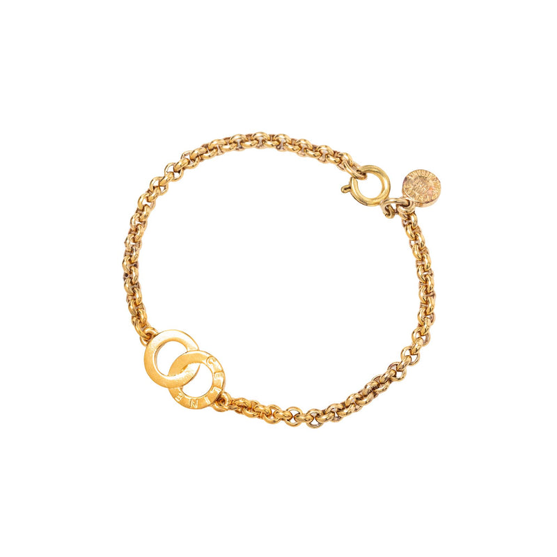 Gold Plated Circle Charm Bracelet - Image 2