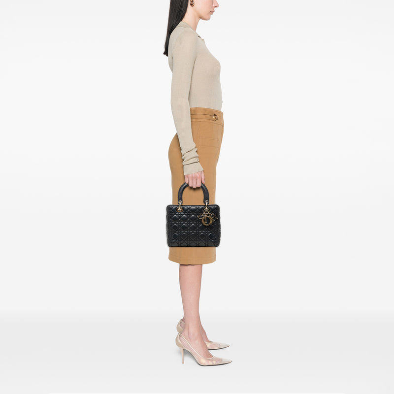 Medium Lambskin Cannage Lady Dior - Image 6