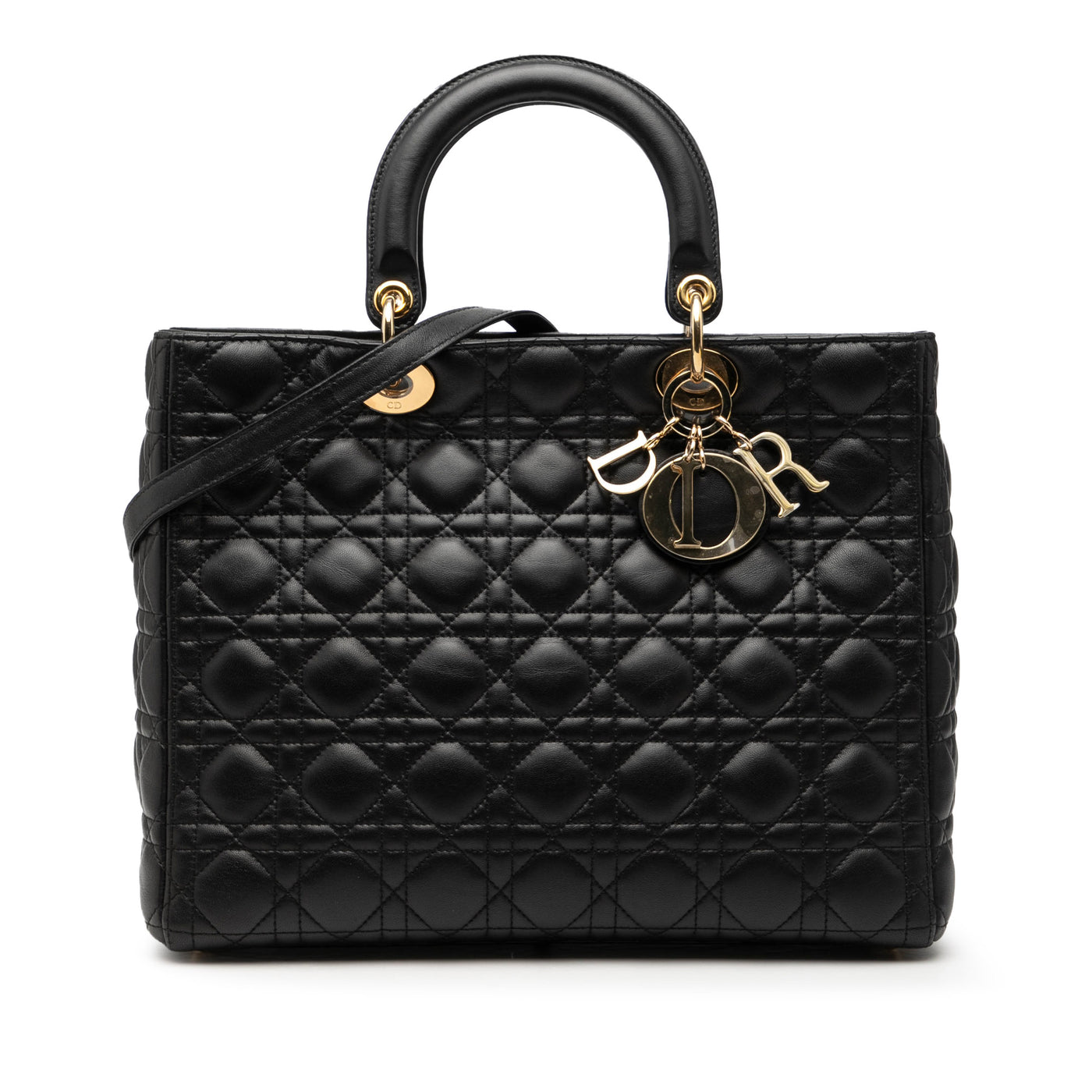Large Lambskin Cannage Lady Dior - Image 1