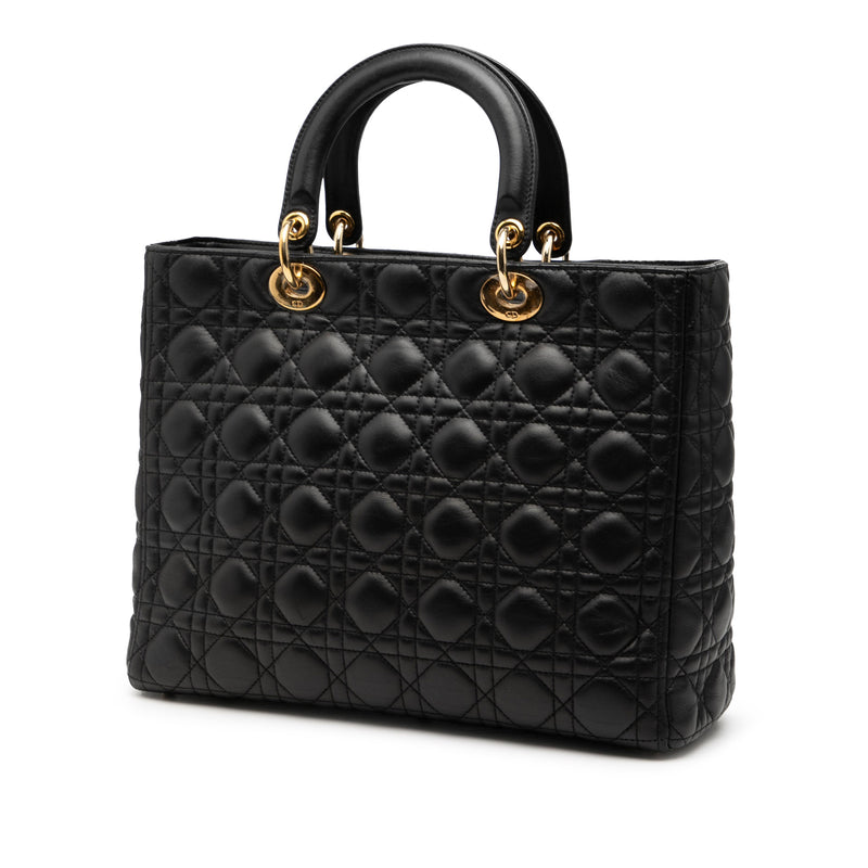 Large Lambskin Cannage Lady Dior - Image 2