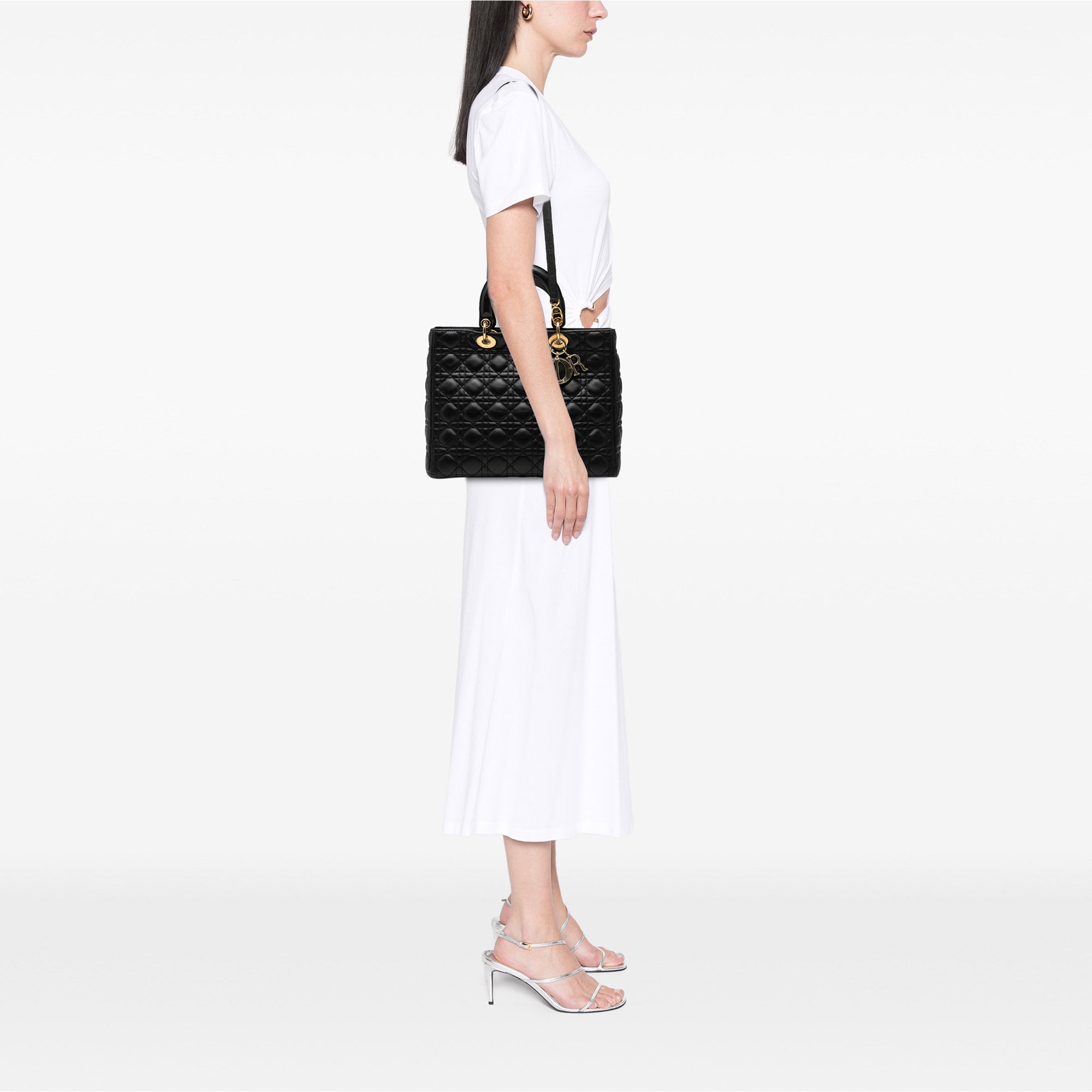 Large Lambskin Cannage Lady Dior - Image 7
