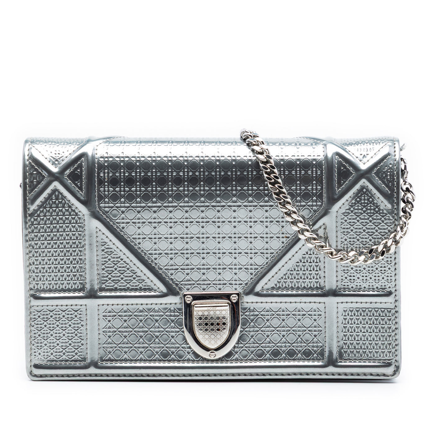 Metallic Patent Microcannage Diorama Wallet on Chain - Image 1