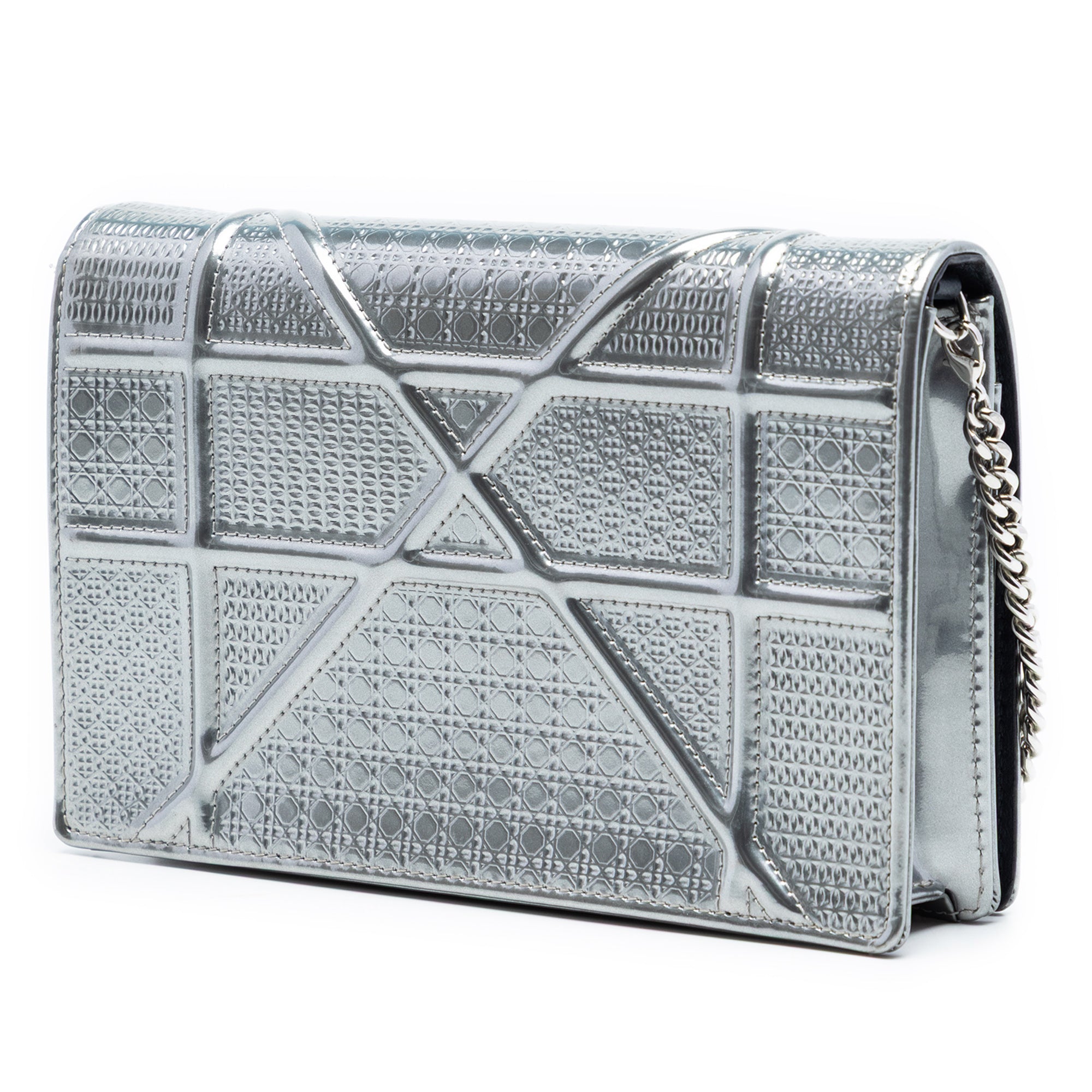 Metallic Patent Microcannage Diorama Wallet on Chain - Image 2