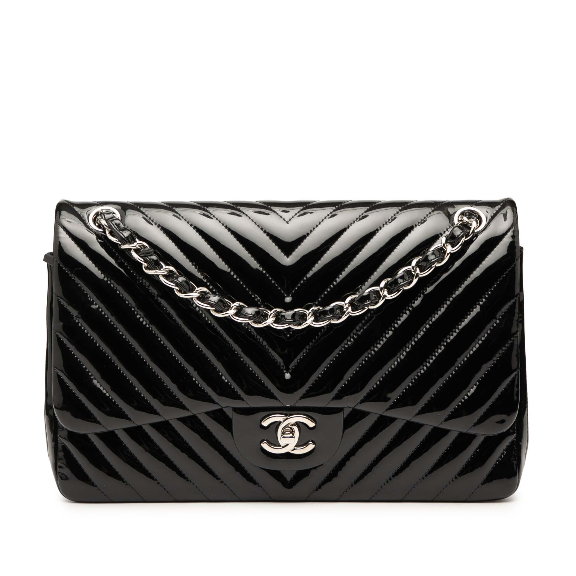 Jumbo Classic Chevron Patent Double Flap - Image 1