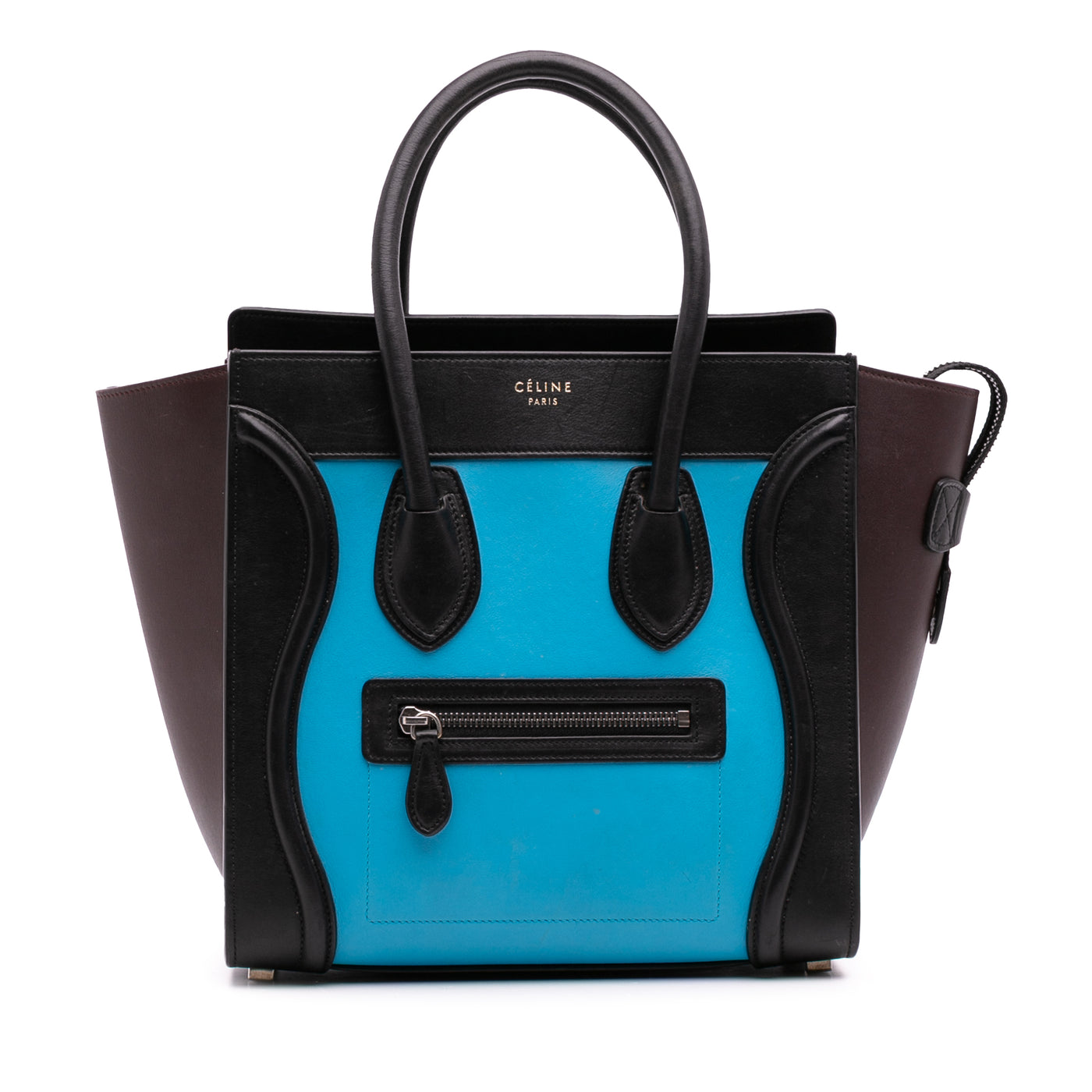 Micro Tricolor Leather Luggage Tote - Image 1