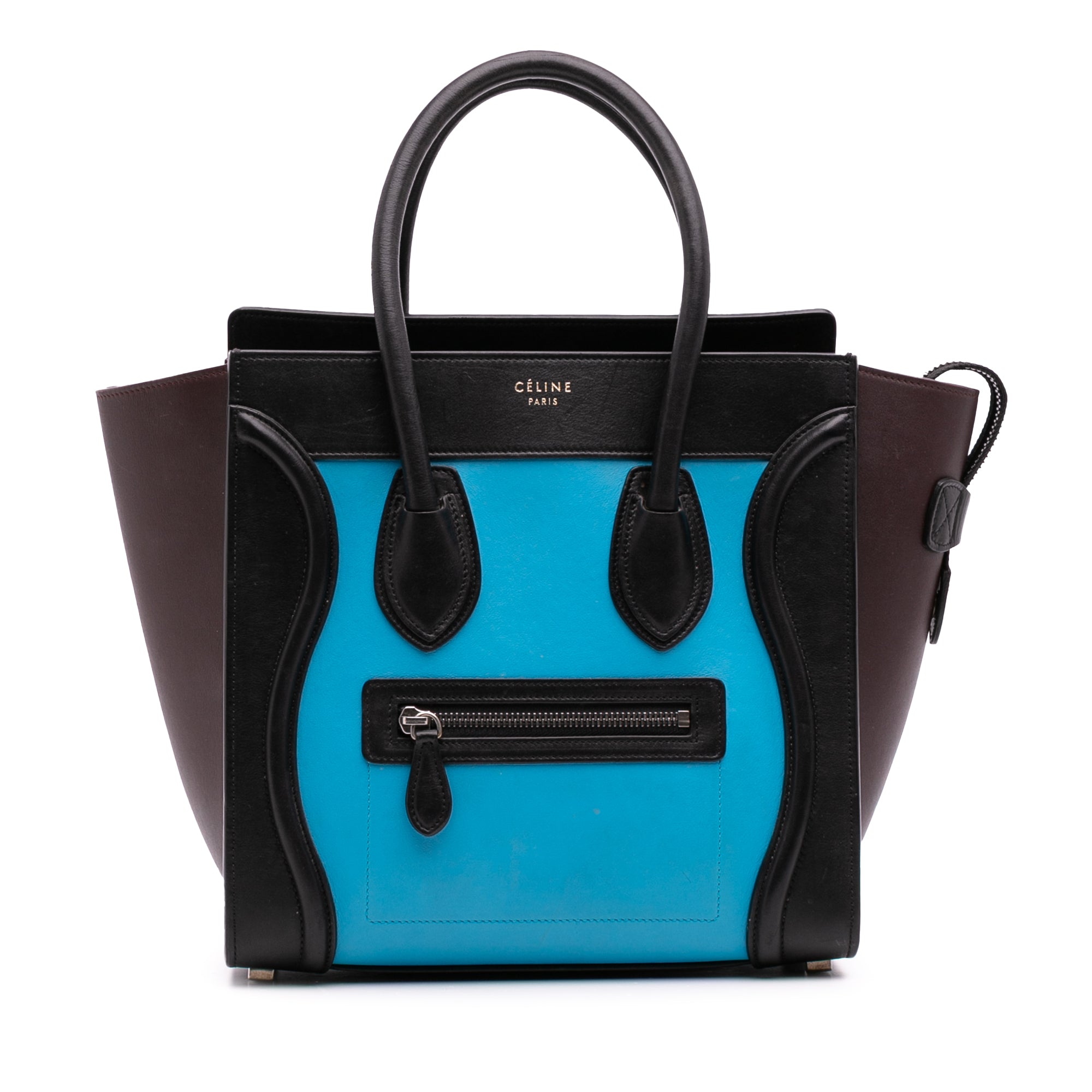 Micro Tricolor Leather Luggage Tote - Image 1