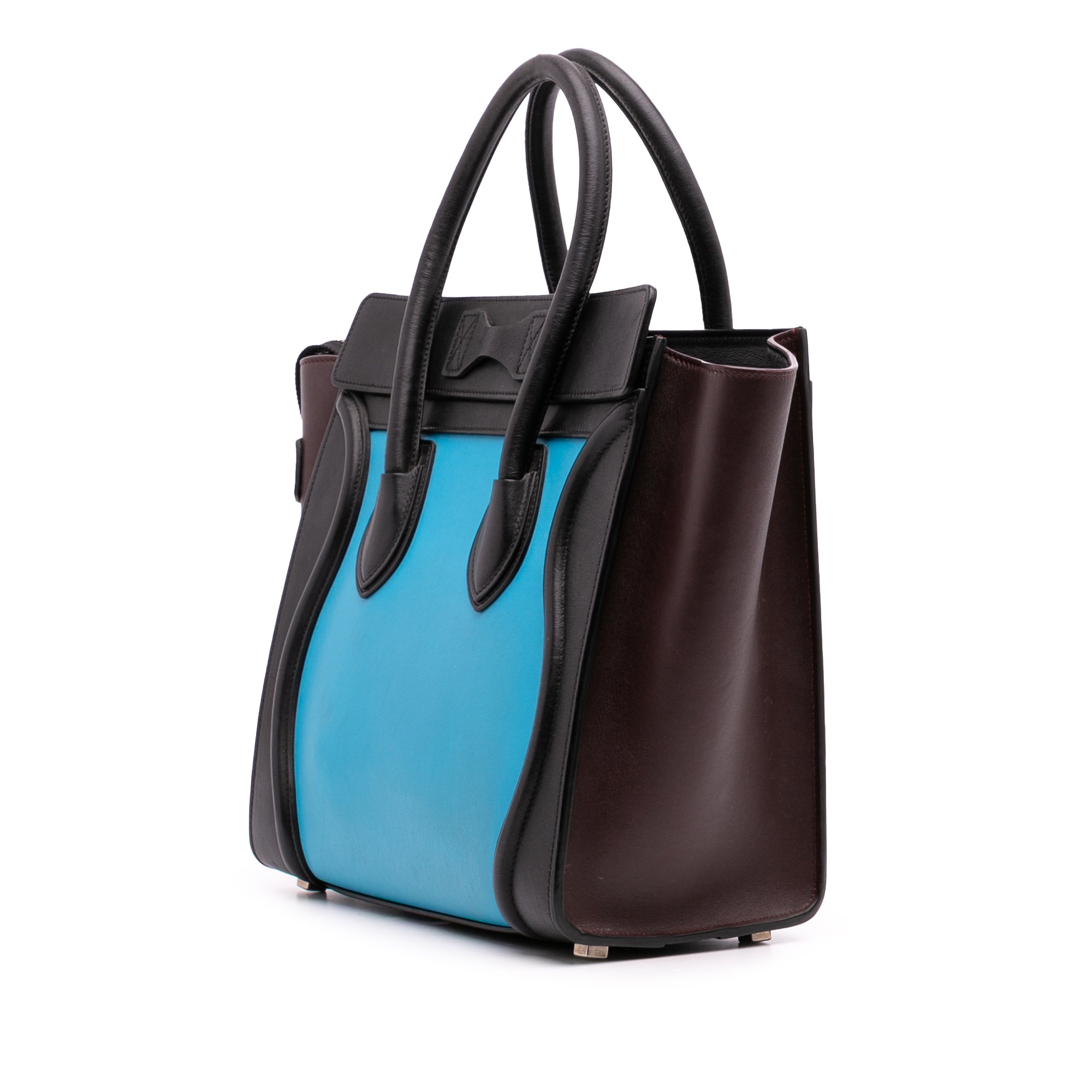 Micro Tricolor Leather Luggage Tote - Image 2