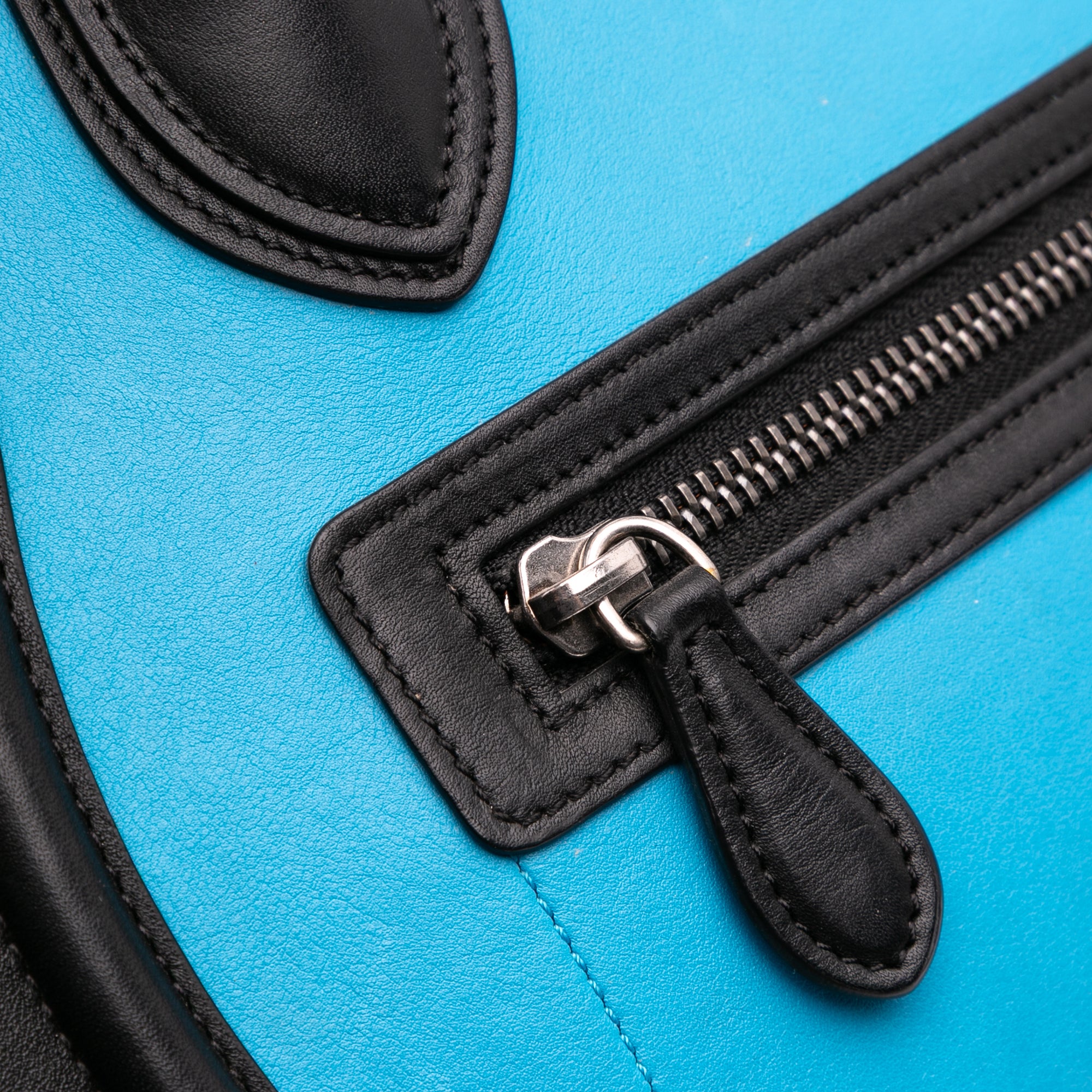 Micro Tricolor Leather Luggage Tote - Image 9